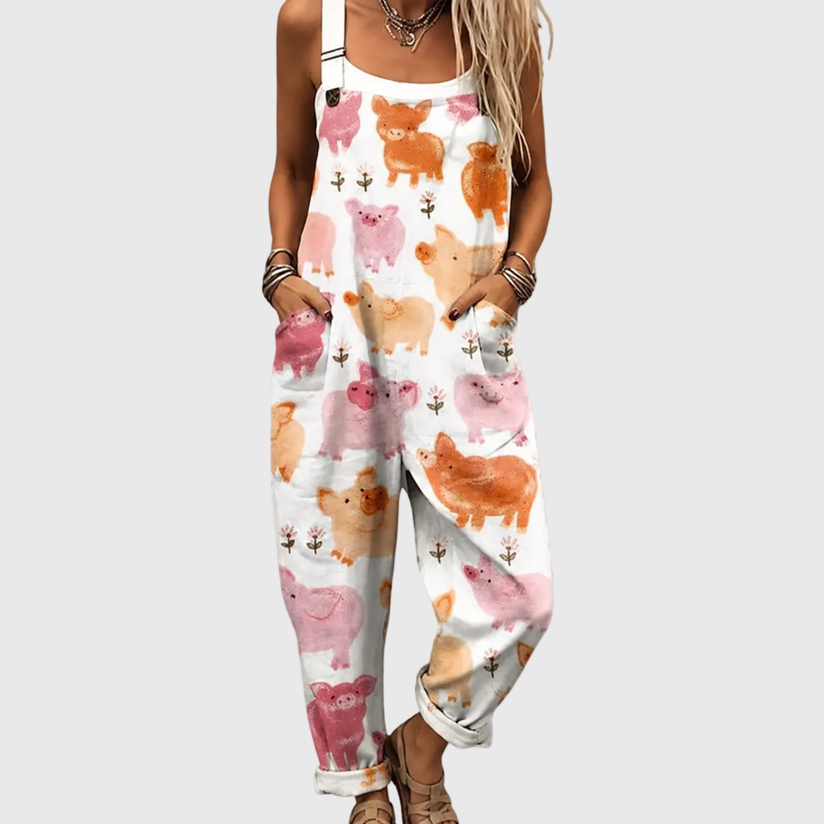 Ivy salopette met print
