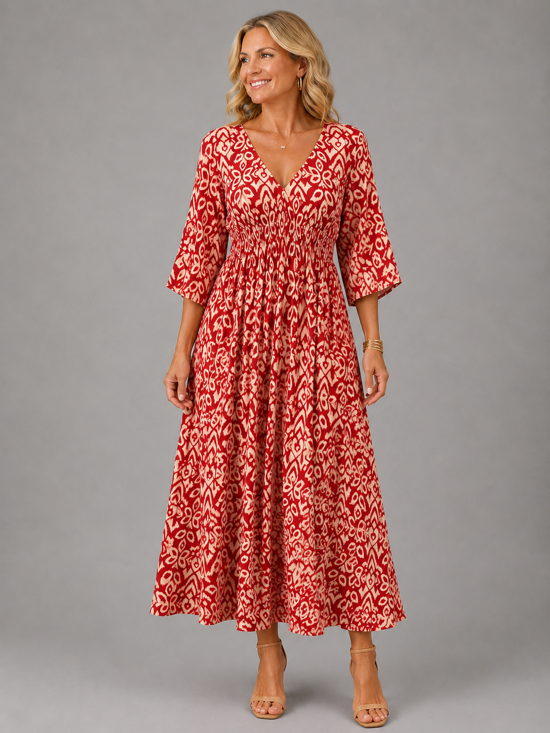 Althea™ | Bohemian Flow Midi Jurk