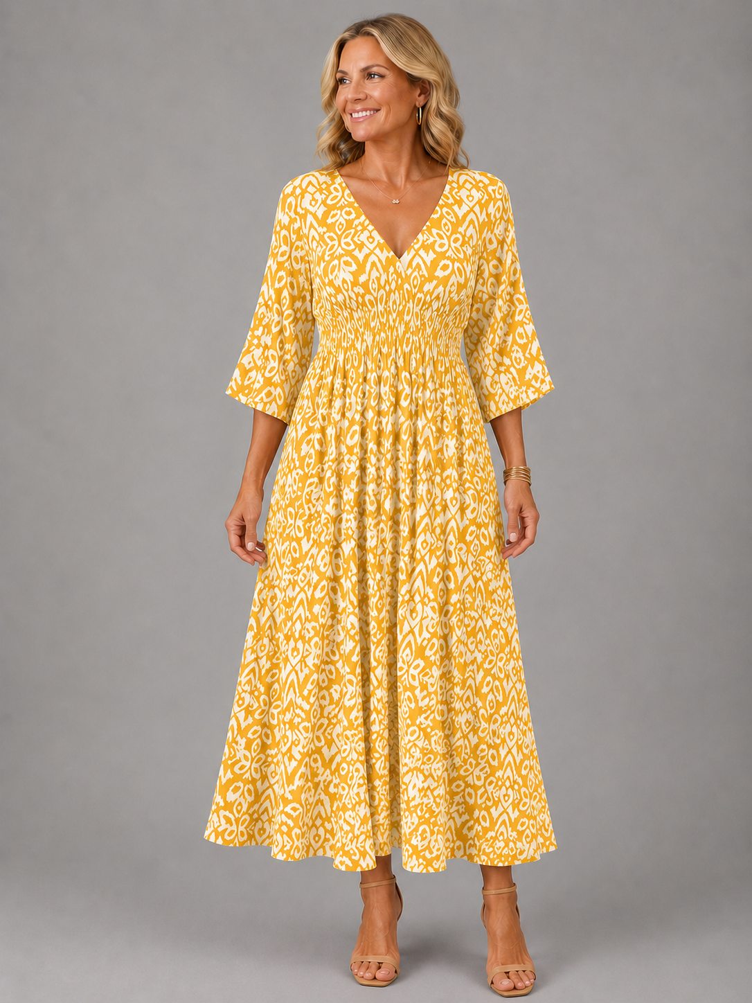 Althea™ | Bohemian Flow Midi Jurk