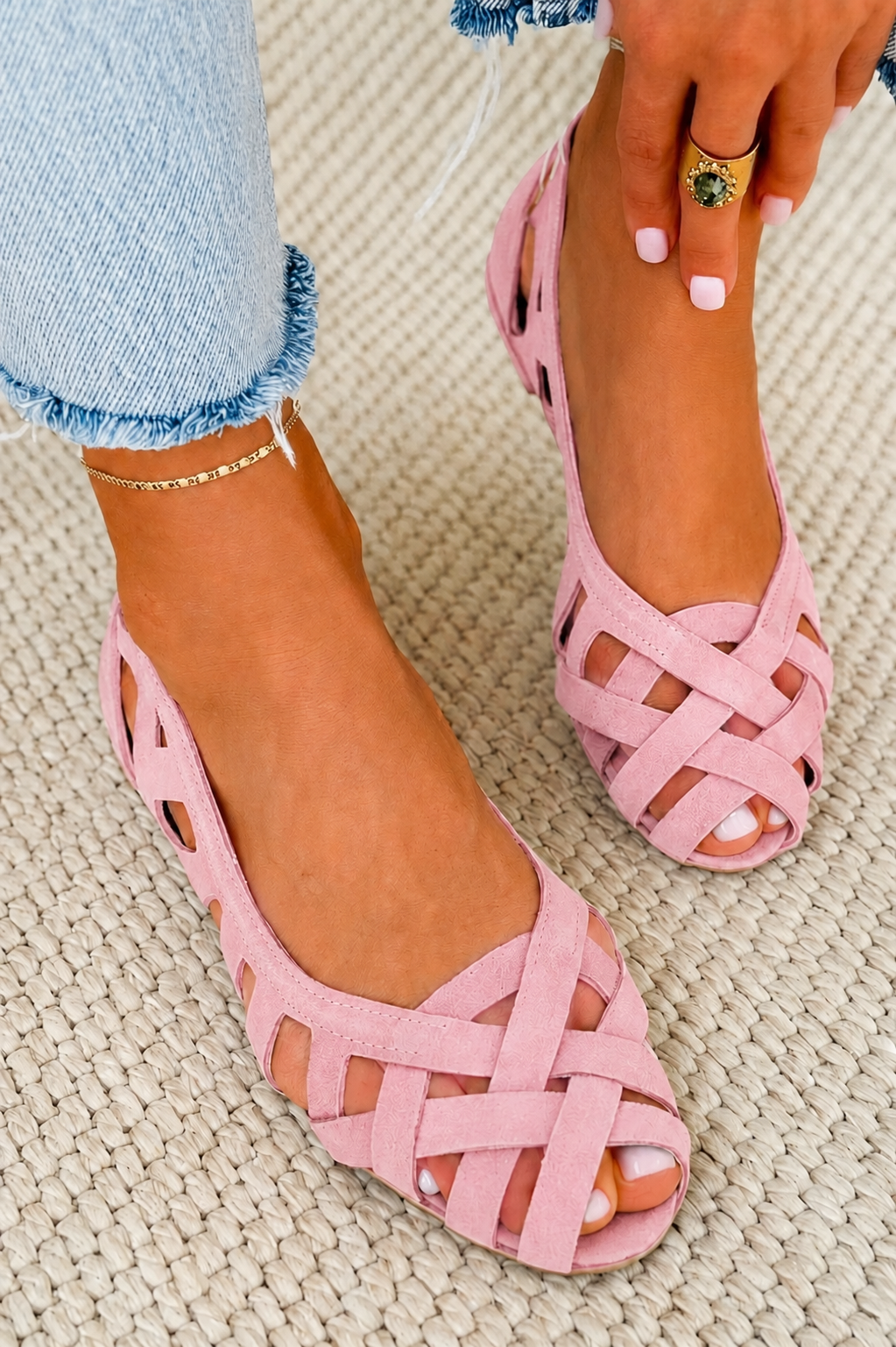 Caterina gevlochten sandalen in vrolijke kleuren