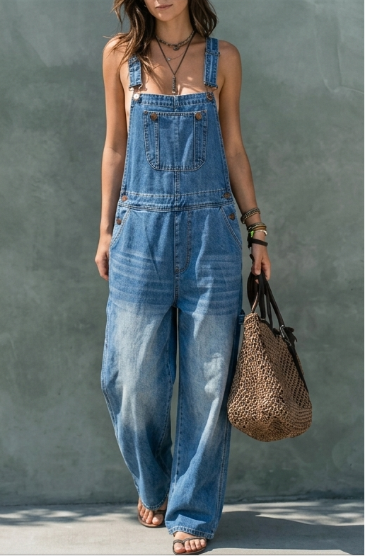 Harper | Denim jumpsuit met elastische taille