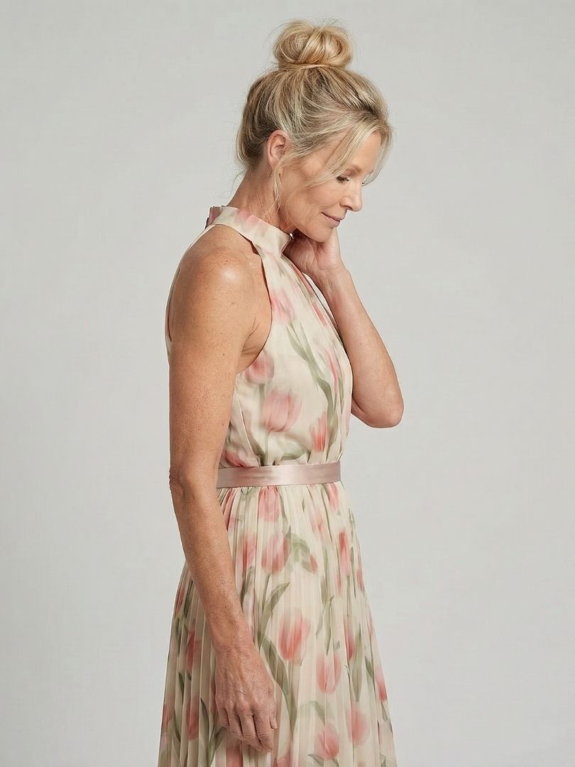 Aurelle halter midi-jurk met bloemenprint