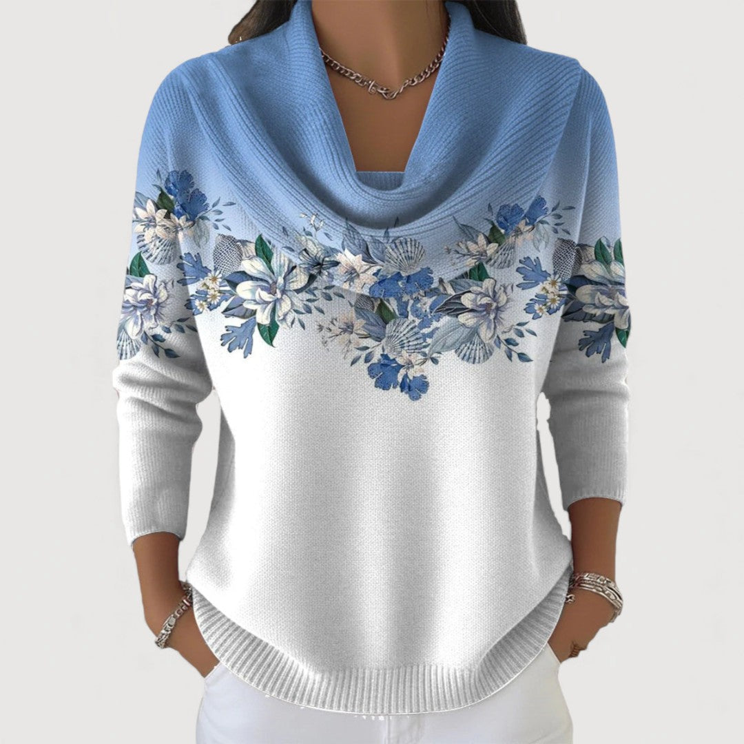 Alba trui met bloemenprint en col