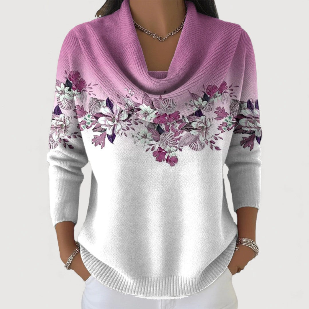 Alba trui met bloemenprint en col