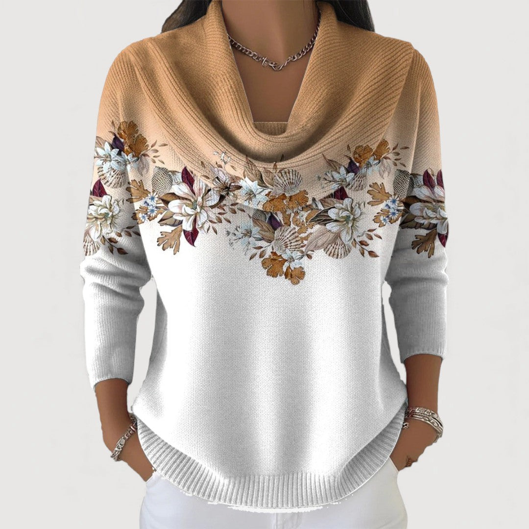 Alba trui met bloemenprint en col