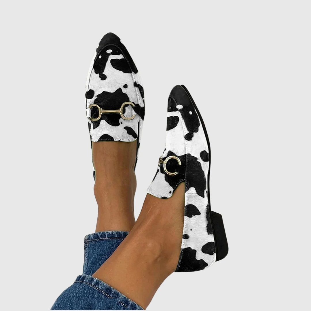 Anna | Mocassins met print en gespdetail