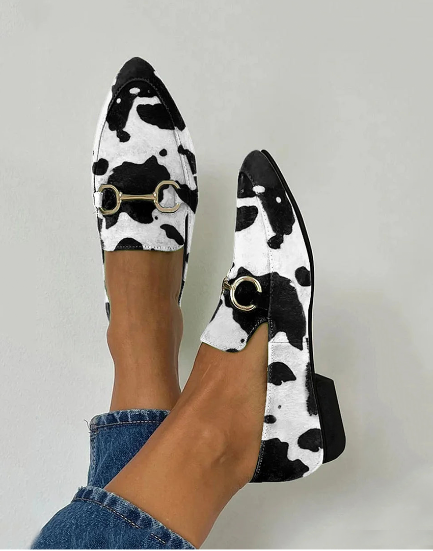 Anna | Mocassins met print en gespdetail