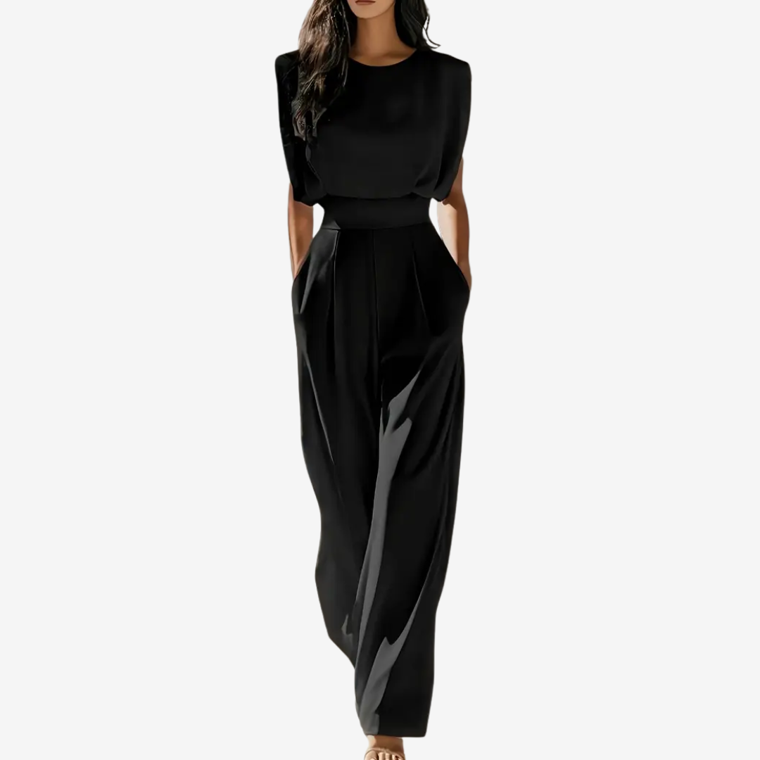 Ariia jumpsuit met gedefinieerde taille in zwart