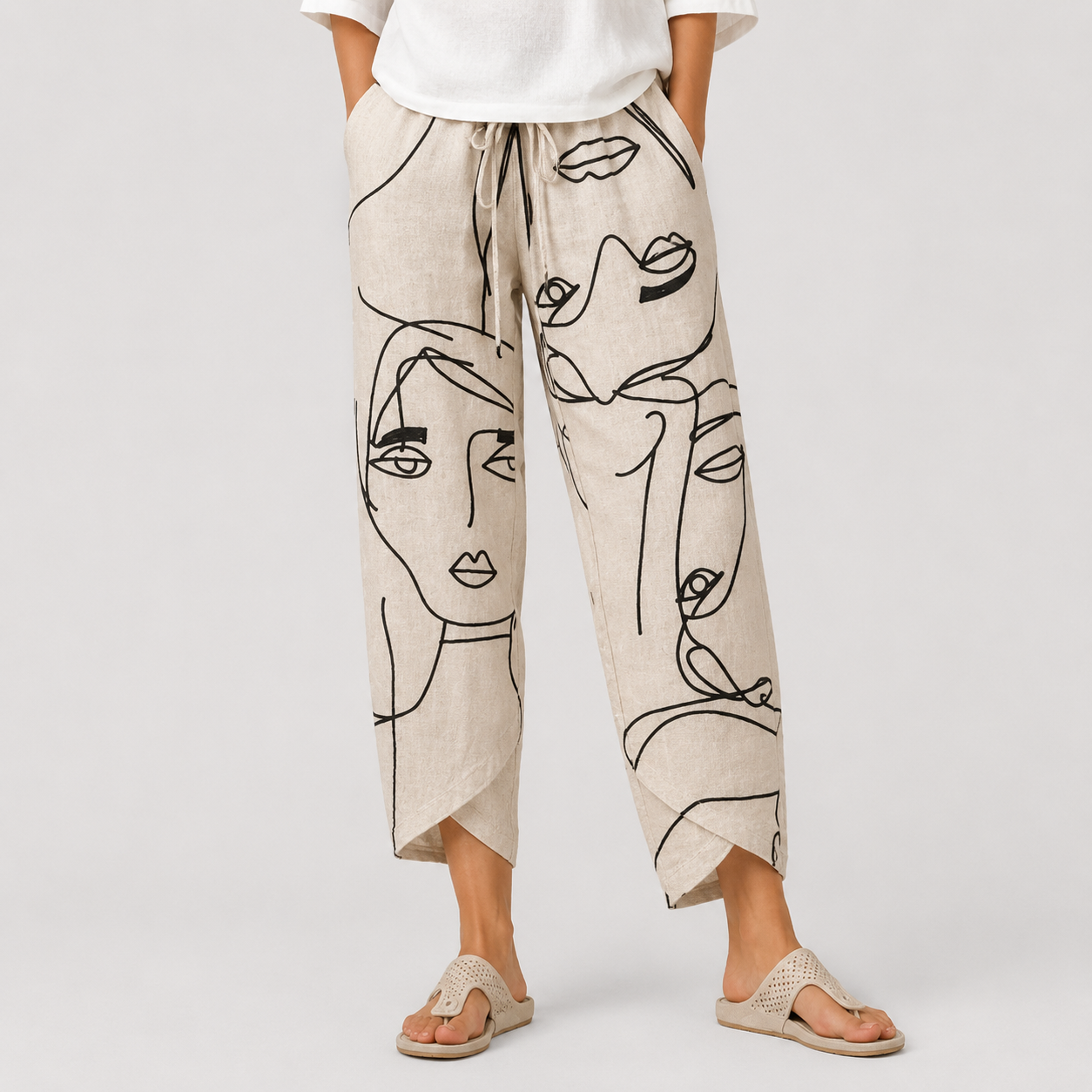 Nahia elegante broek met print