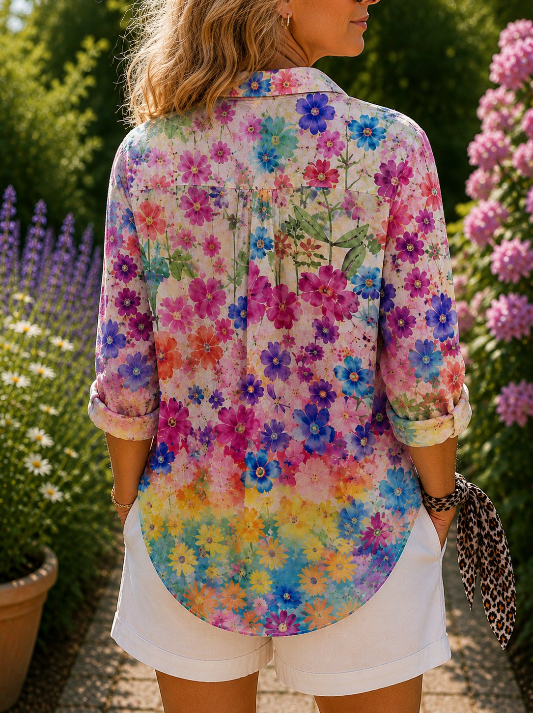 Valeria kleurrijke blouse met print