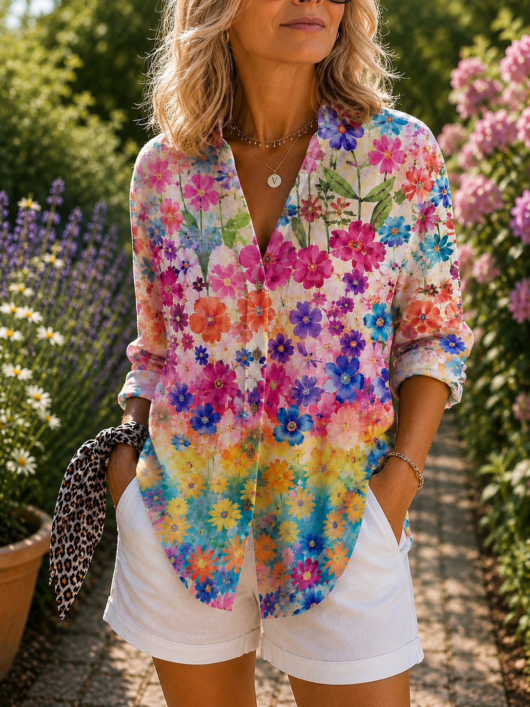 Valeria kleurrijke blouse met print