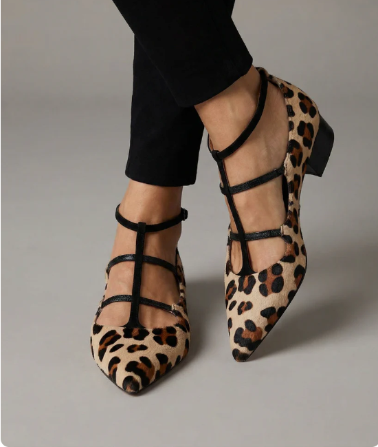 Bridget schoenen met hak en luipaardbandje