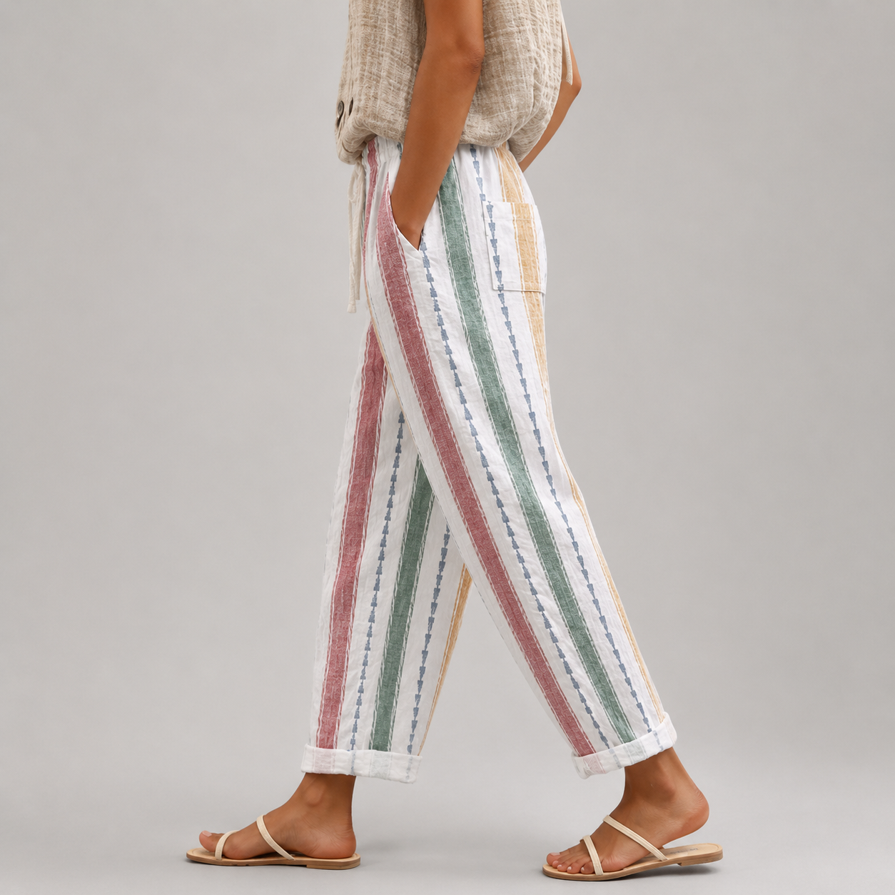 Talani gestreepte casual broek