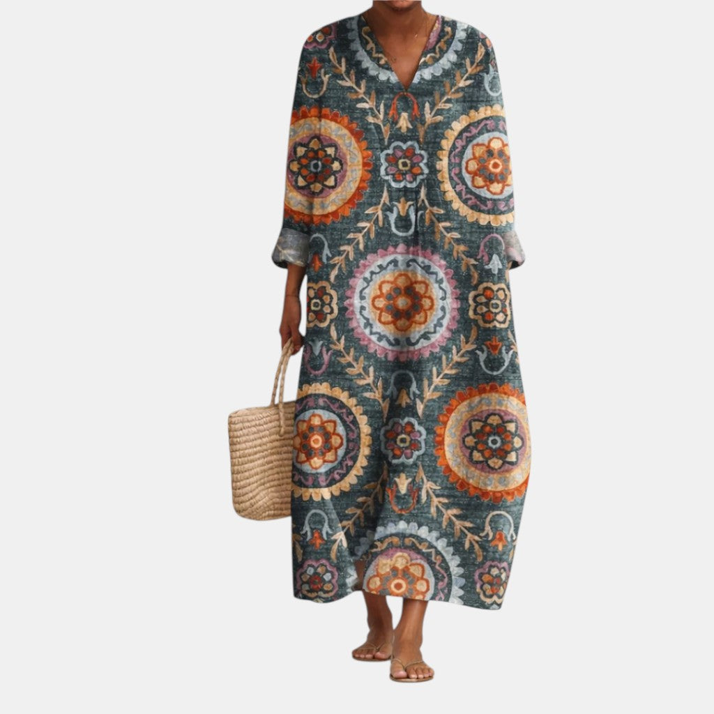 Elia midi-jurk met geometrische print