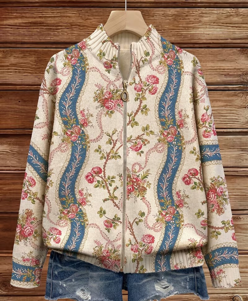 Eulalia vest met klimrozen en linten