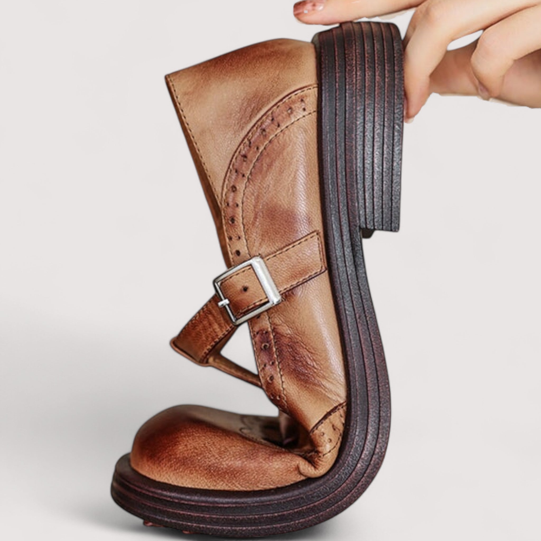 Florence comfortabele mary janes in bruin