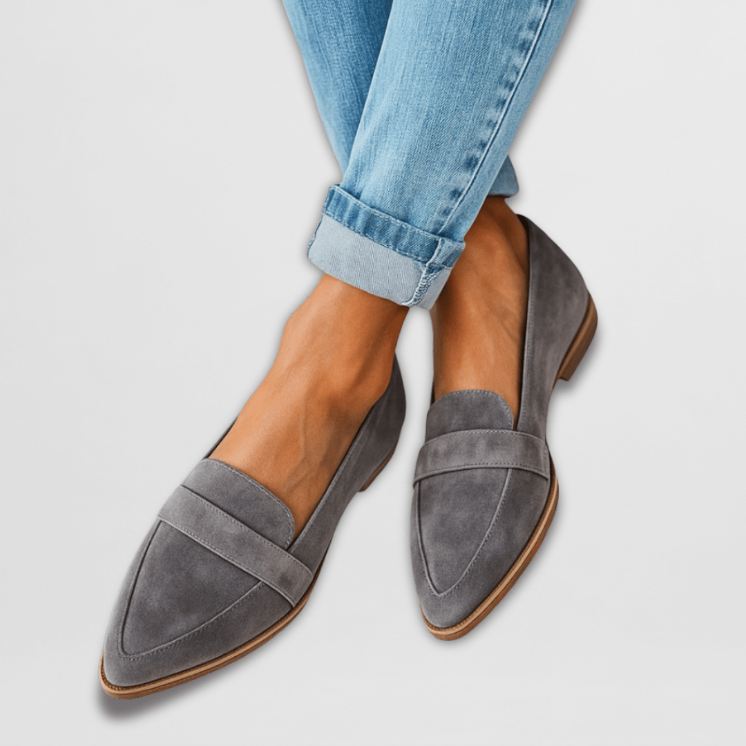 Helen zachte loafers in grijs
