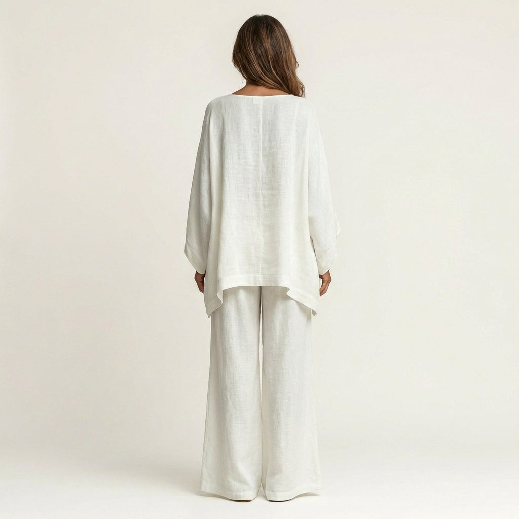 Mette tweedelige set met wijde tuniek en broek