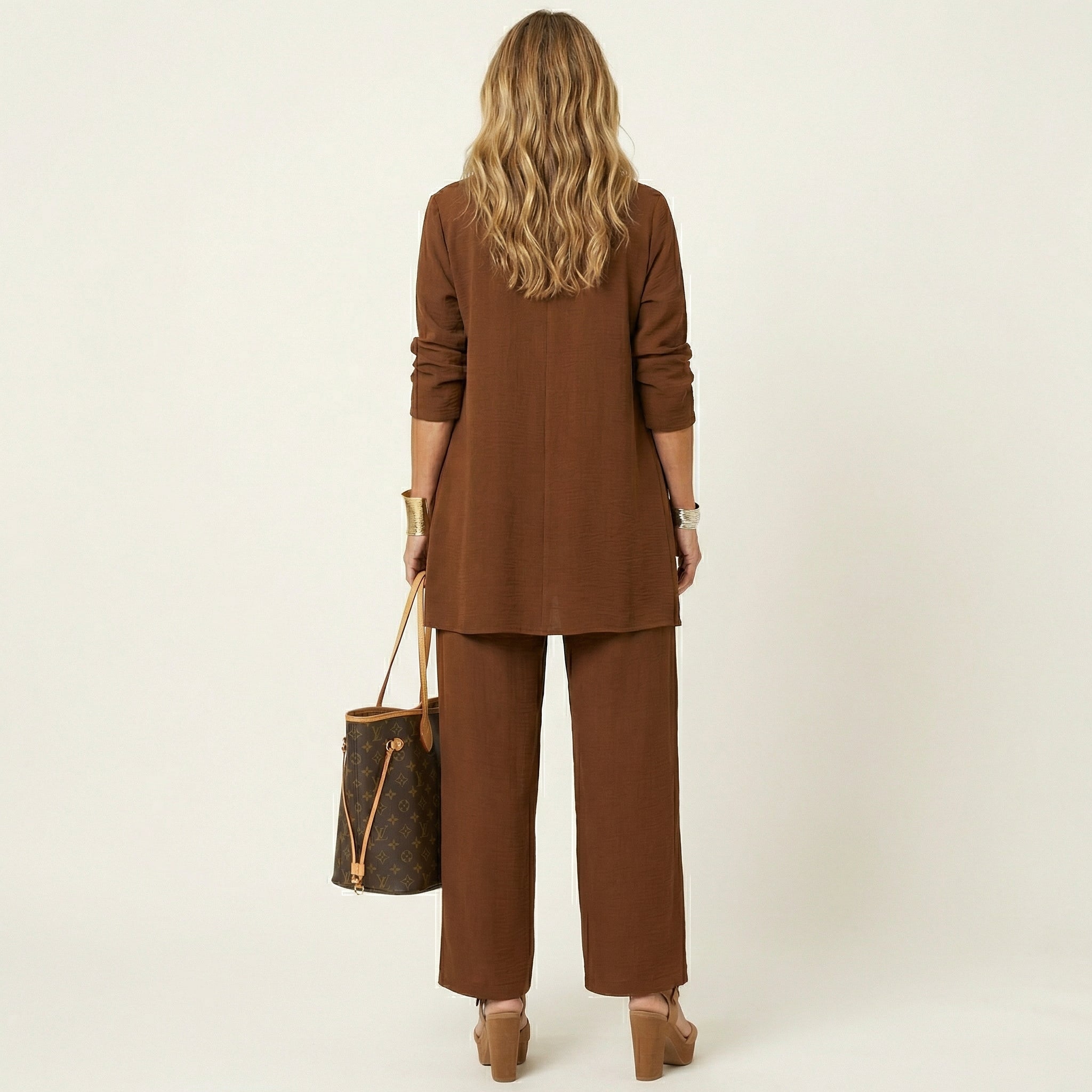 Marijne driedelige set met vest, top en wijde broek