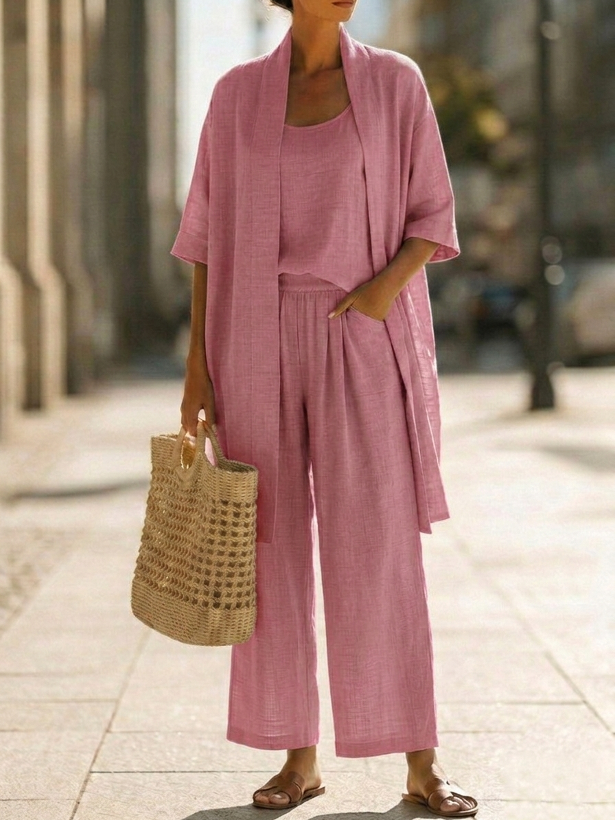 Isa driedelige set in roze