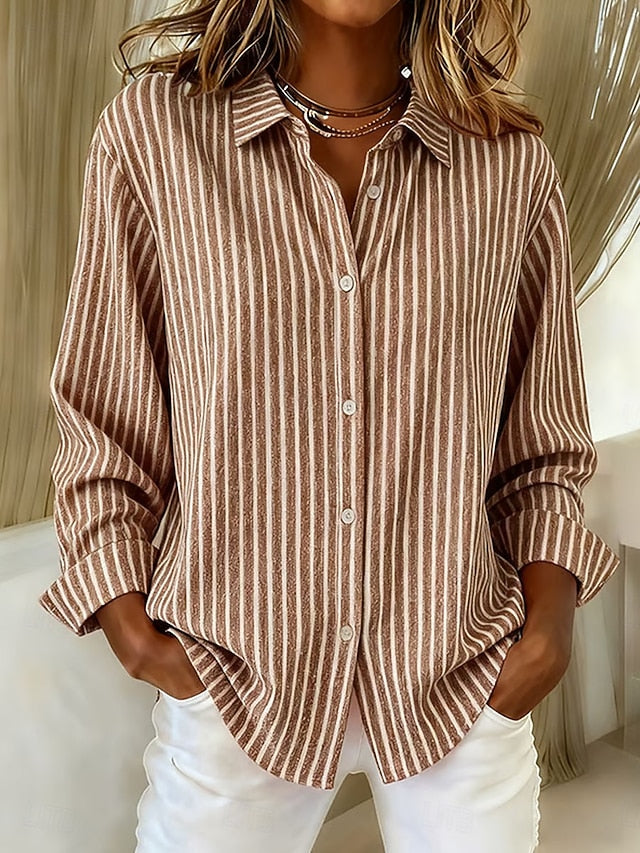 Jimena gestreepte blouse met knopen