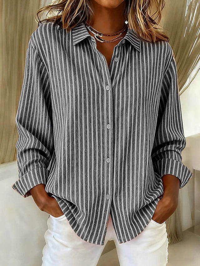 Jimena gestreepte blouse met knopen