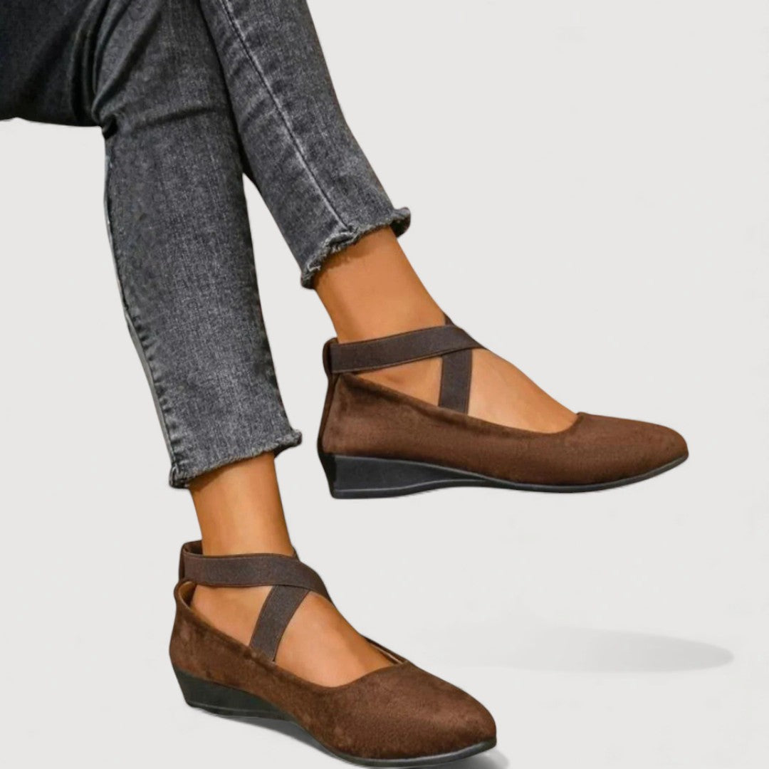 Livia elegante comfortabele ballerina's in bruin