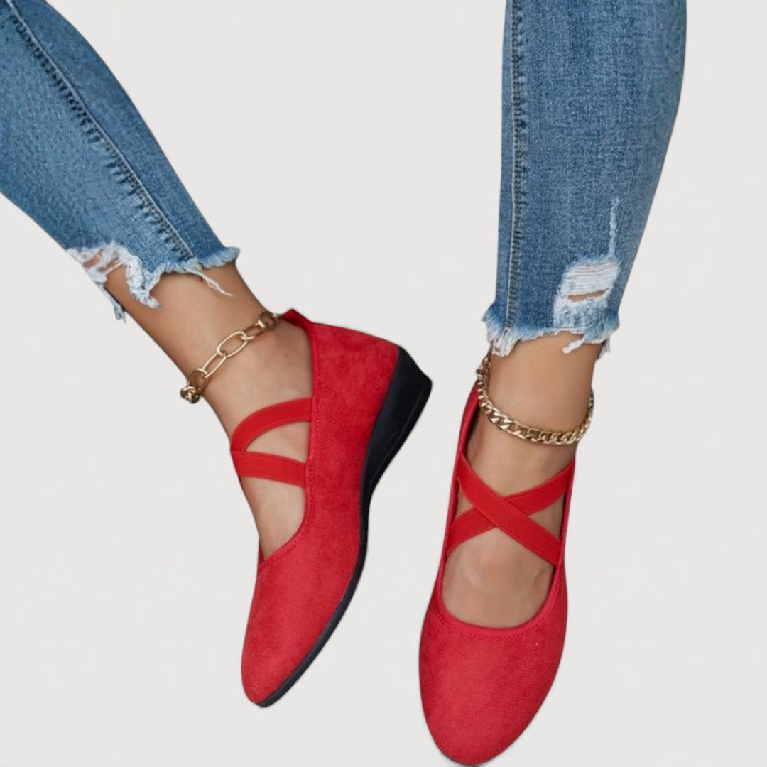 Livia elegante comfortabele ballerina's in rood