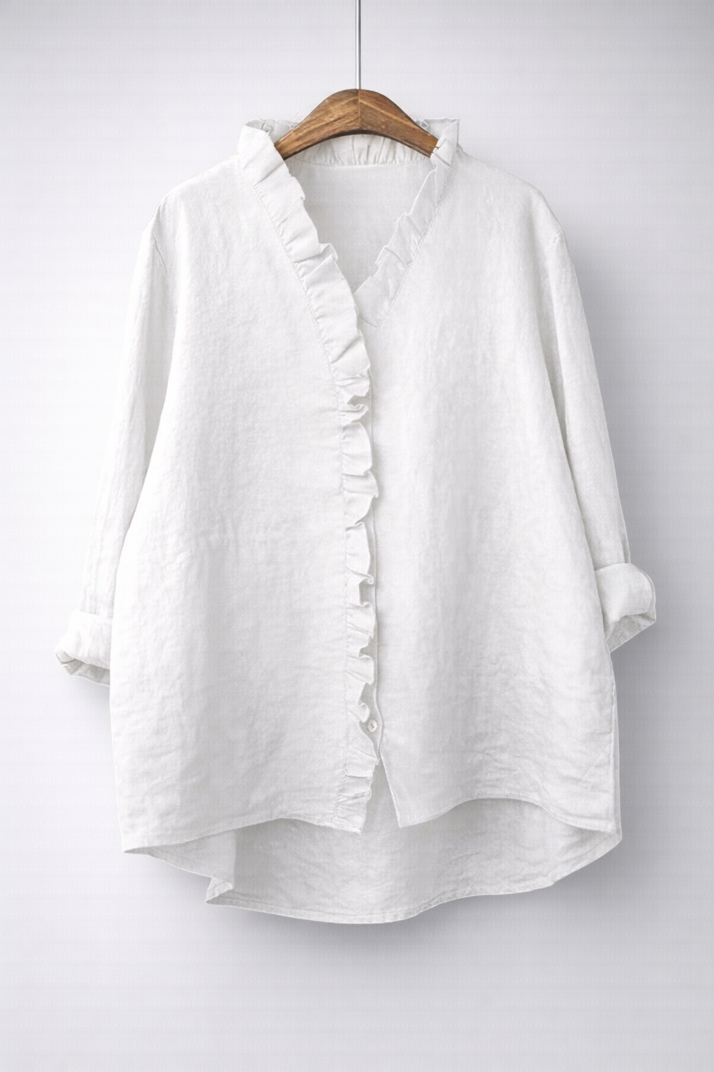 Luisa | Blouse met ruches en knoopsluiting