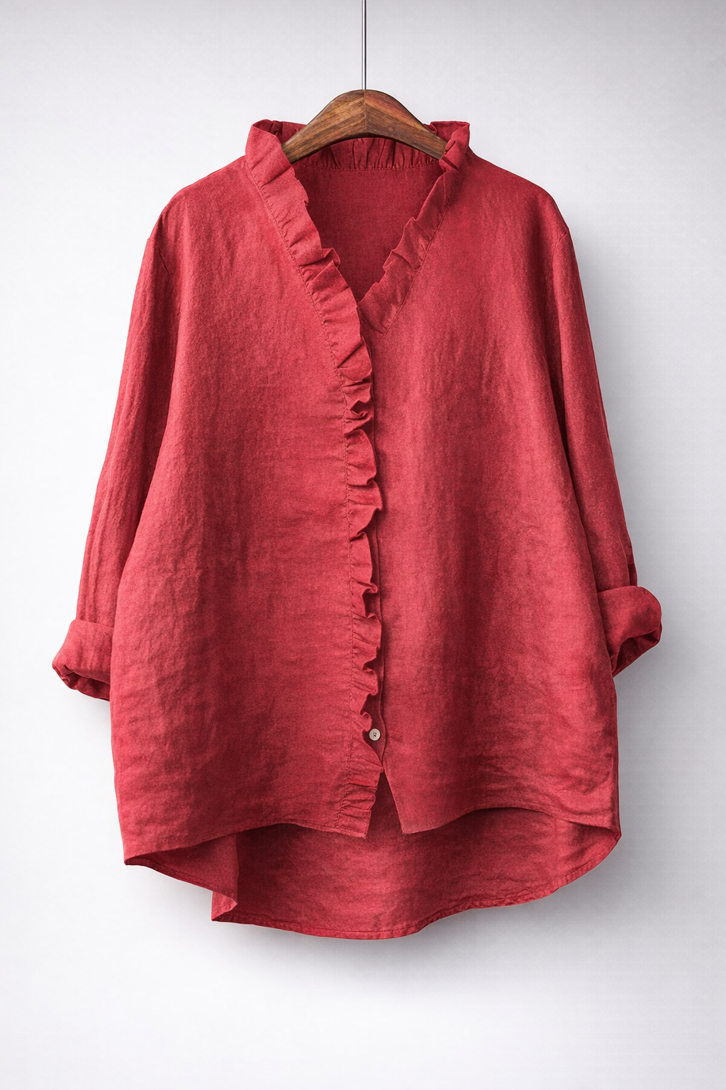 Luisa | Blouse met ruches en knoopsluiting
