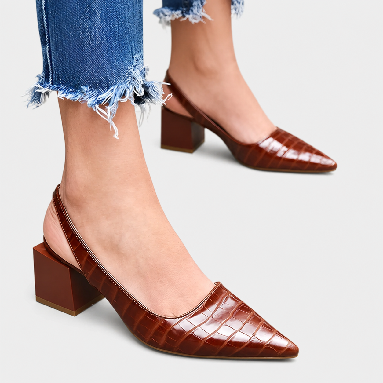 Lynn schoenen met hak in bruin