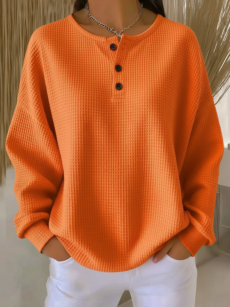 Milagros gewafelde henley-sweater