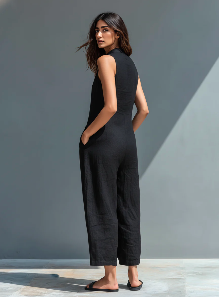 Minimalistische mouwloze jumpsuit