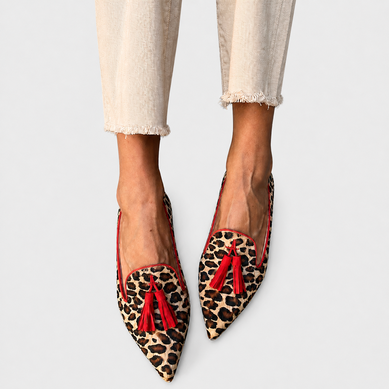 Nela | Loafers met panterprint