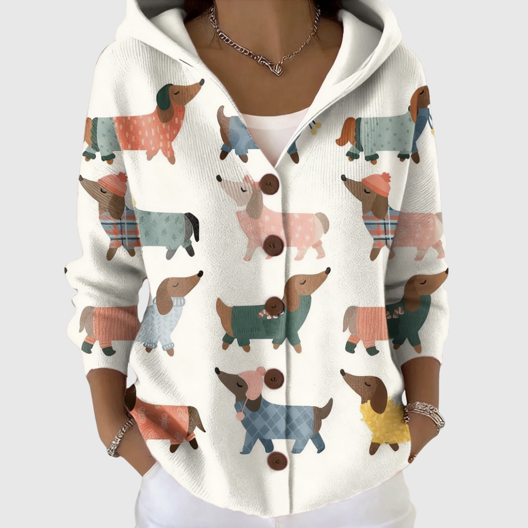 Nieves | Gebreid vest met capuchon