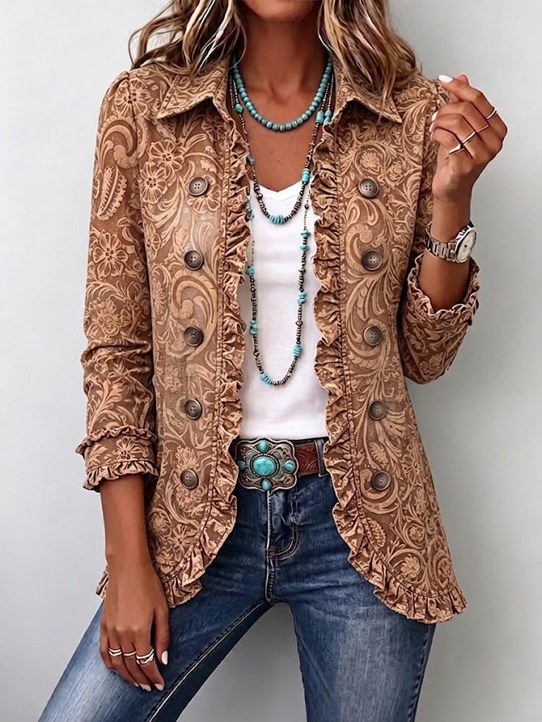 Concepción | Vintage Bloemenjacket met Volants