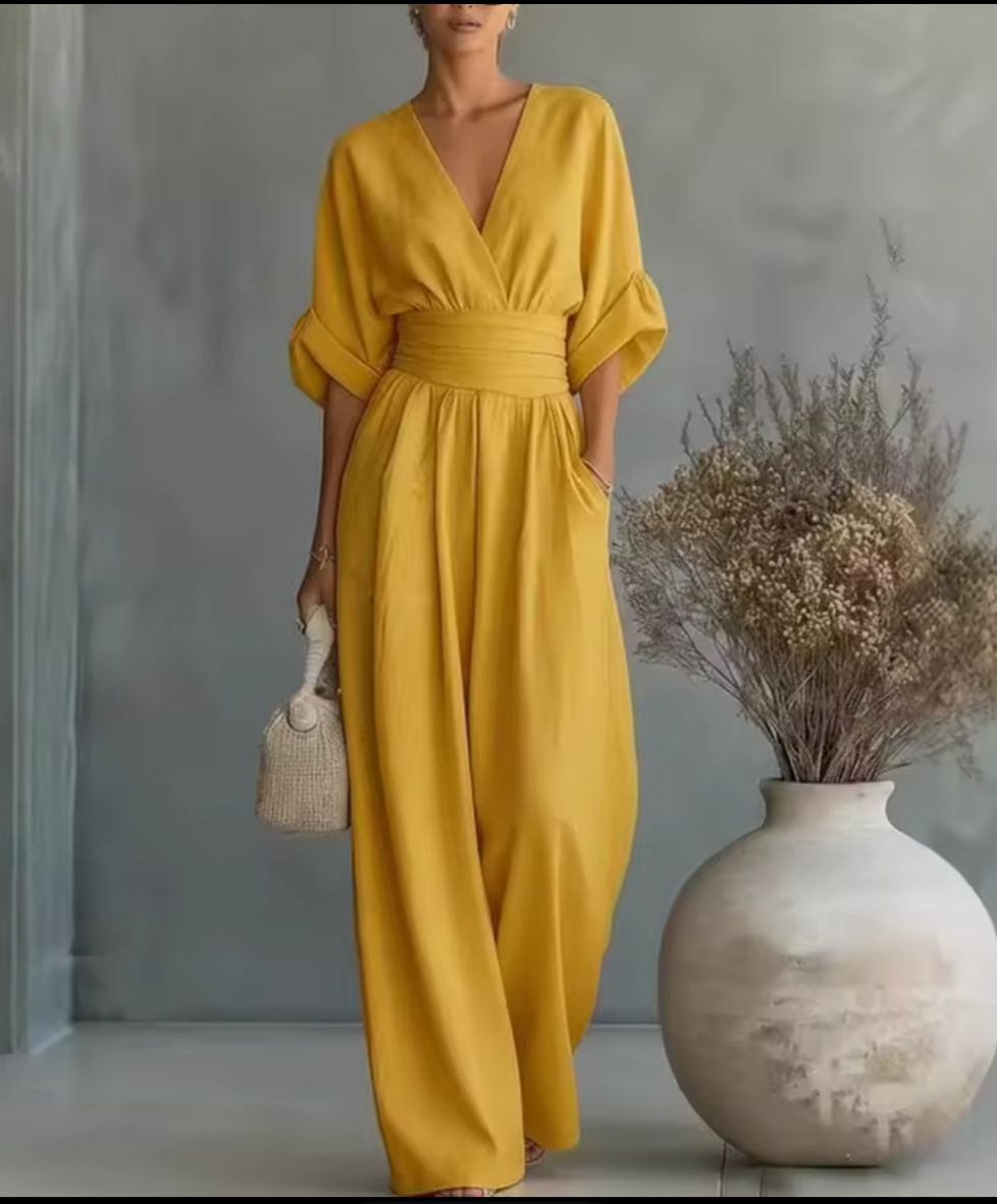 Risel jumpsuit in okergeel