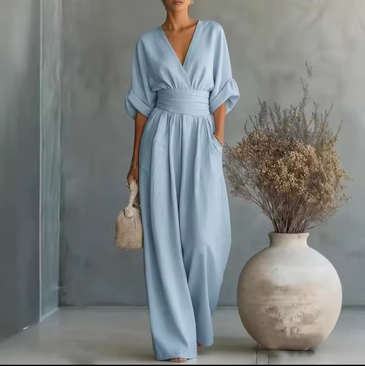 Risel jumpsuit in lichtblauw