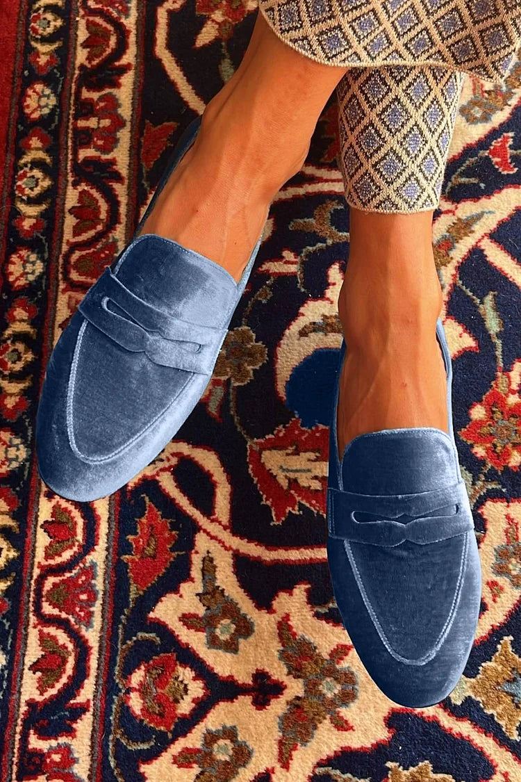 Serenah fluwelen loafers detail
