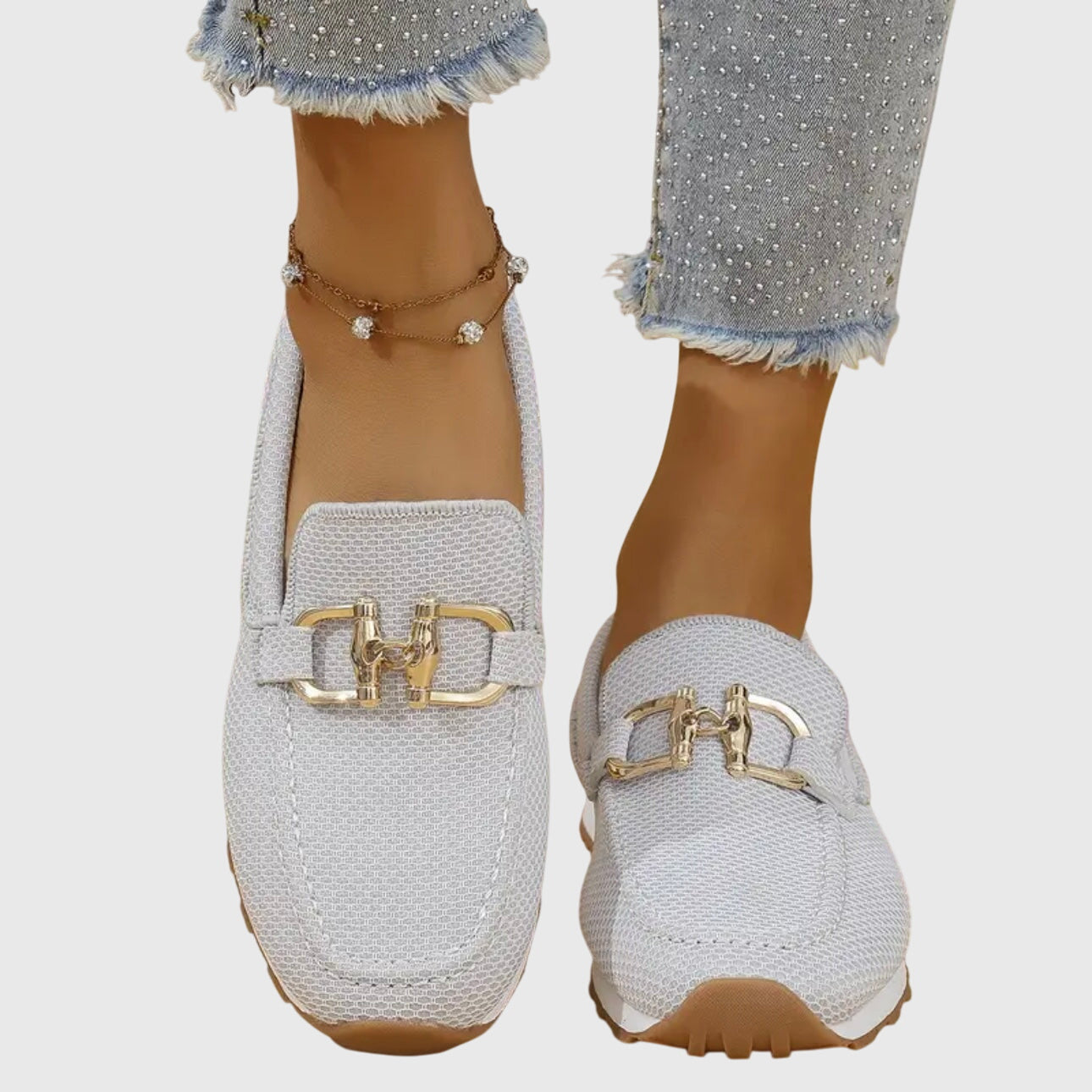 Susie loafers in lichtgrijs