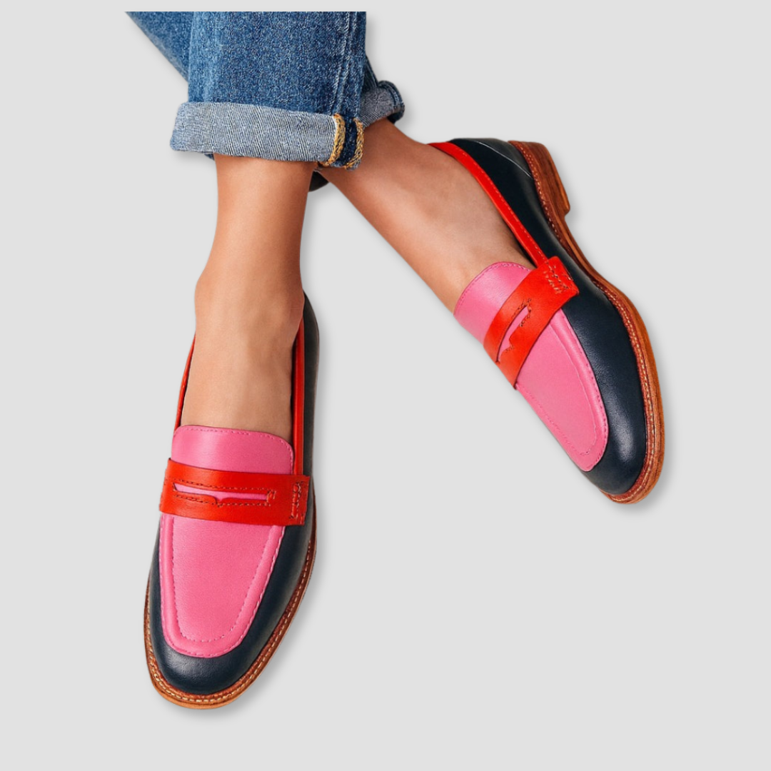 Sydneyx elegante loafers in rood met roze