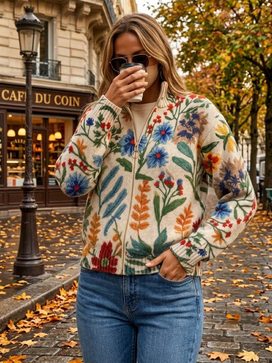 Tabitha ritsvest met botanische bloementuinprint