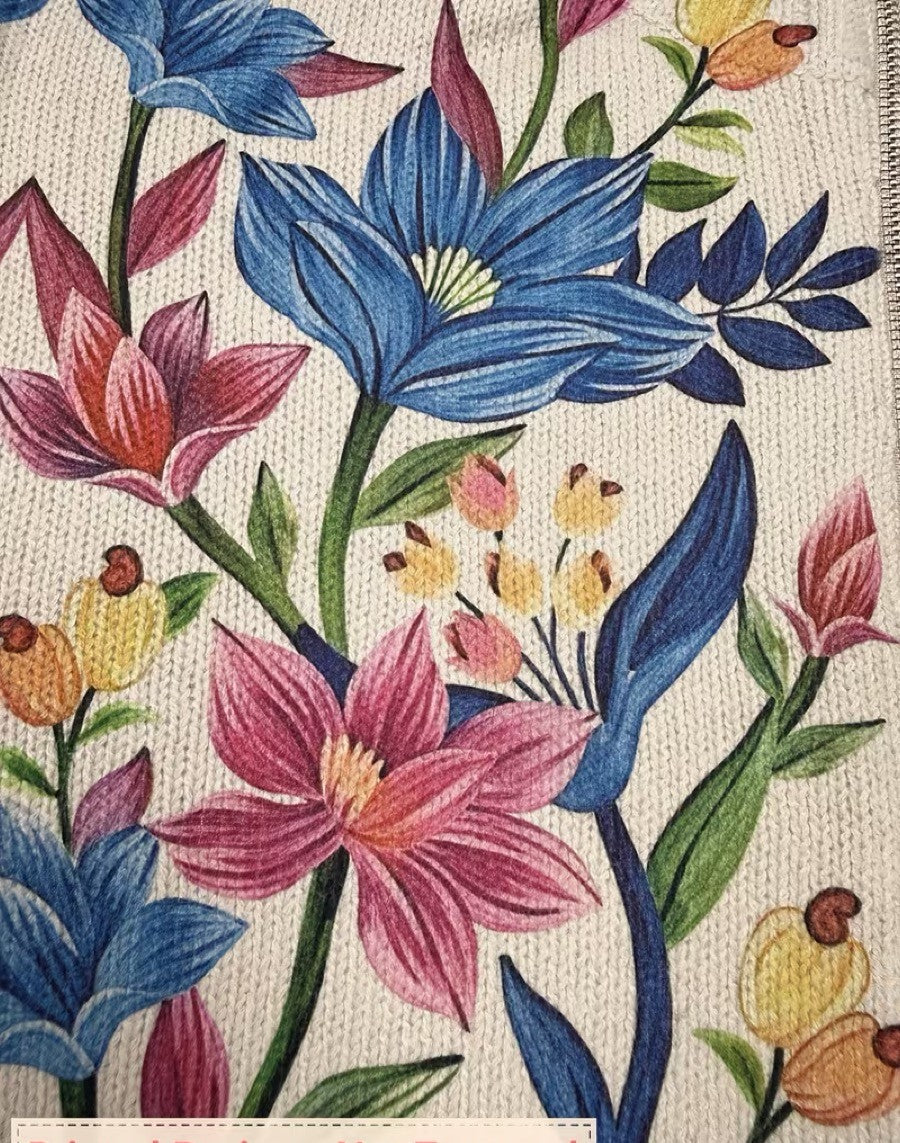 Tabitha ritsvest met botanische bloementuinprint