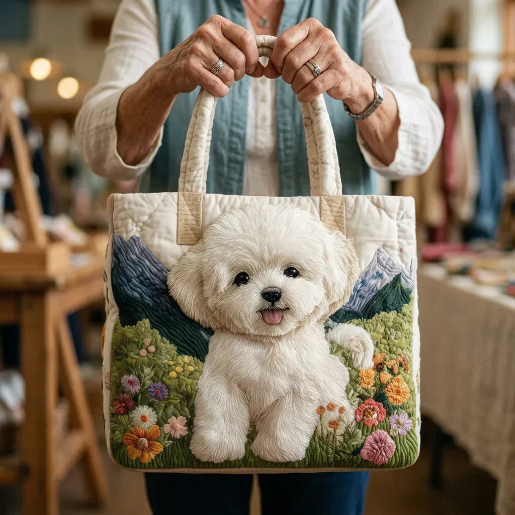 Ambachtelijke doorgestikte tas - Betoverde hond