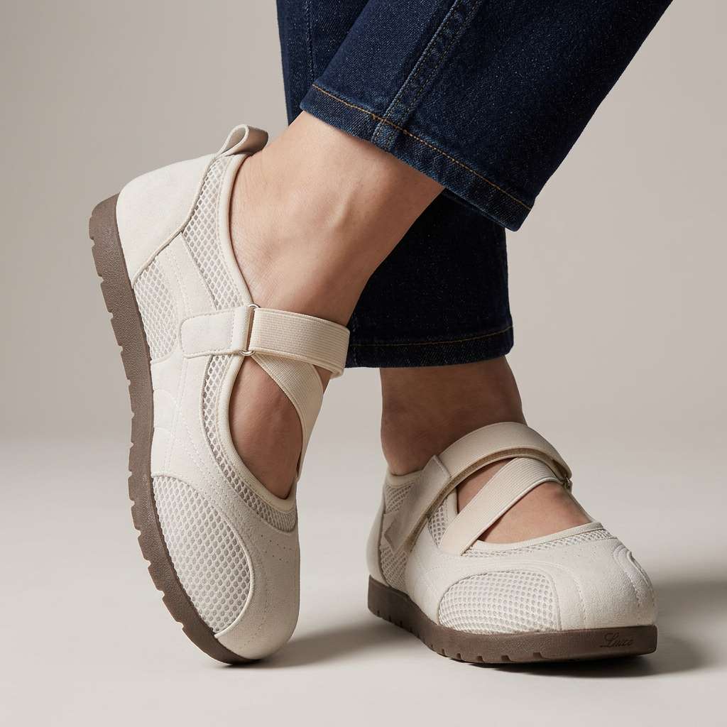 Vivian comfortschoenen met mesh en gekruiste band