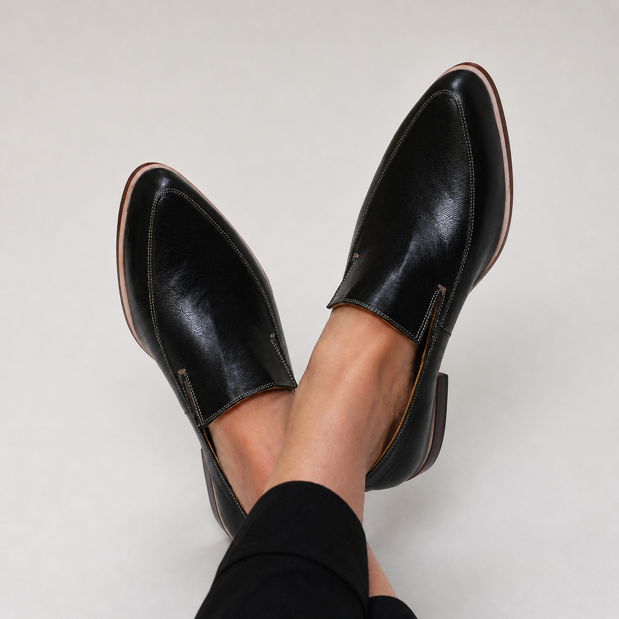Zofia | Zwarte loafer met patchwork